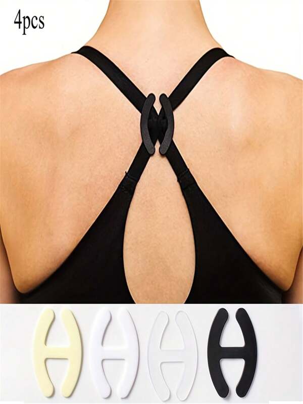 4 Stücke Rücken-BH-Clips, praktische verdeckte X-Rücken Verschluss Clips, Damen Unterwäsche & Wäsche Accessoires