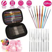 Crochet Kit 22 Colored Aluminum Needles + Case Ref:CL-55 - 彩色 - 查看 1