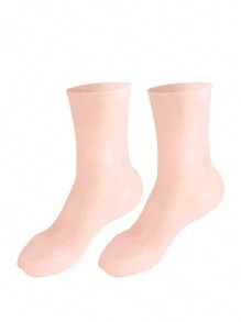 yuluan Silicone Moisturizing Soothing Mid-Calf Socks, 1 Pair High Elasticity Compression Socks, Reusable Aloe Vera Socks, Overnight Hydrating Spa Socks, Suitable For Women With Dry, Cracked Feet, High Elasticity Anti-Slip Moisturizing Gel Spa Socks, Suitable For Foot Repair, Dry, Cracked High Heels, Anti-Slip Gel Socks Suitable For Men And Women With Dry Skin, Rough Feet, Home Foot Care, Can Be Used With Your Favorite Lotions And Creams