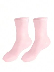 yuluan Silicone Moisturizing Soothing Mid-Calf Socks, 1 Pair High Elasticity Compression Socks, Reusable Aloe Vera Socks, Overnight Hydrating Spa Socks, Suitable For Women With Dry, Cracked Feet, High Elasticity Anti-Slip Moisturizing Gel Spa Socks, Suitable For Foot Repair, Dry, Cracked High Heels, Anti-Slip Gel Socks Suitable For Men And Women With Dry Skin, Rough Feet, Home Foot Care, Can Be Used With Your Favorite Lotions And Creams