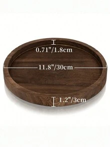 1pc Set Bathroom Decor Round Wooden Candle Tray, Rustic Style Wooden Candle Holders Vintage Pillar Rack For Living Room Coffee Table, Kitchen Counter Centerpiece Decoration