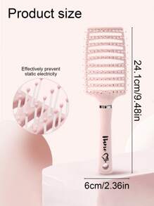 LICVIC 1 pieza Cepillo de pelo con ventilación y nombre grabado personalizado, cepillos de pelo personalizados para mujeres para secado con secador, cepillo de pelo curvado personalizado con nombre grabado, cepillos de pelo profesionales personalizables, Tamaño: 24,1x6cm, 3 colores: rosa/verde/azul