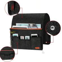 Organizador de reposabrazos reclinable para sofá de fieltro, sillón para el hogar, para revistas, tableta, teléfonoóvil, bolsa de almacenamiento colgante con Control remoto 2TS4 - B-Gris oscuro - Ver 5