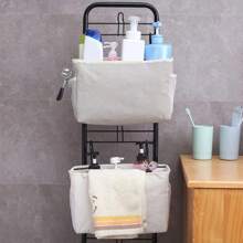 Bolsa de almacenamiento colgante multifuncional para sofá junto a la cama, cesta colgante de tela, estantes para mesita de noche para almacenamiento en dormitorio y apartamento EO3Q - B caqui - Ver 3