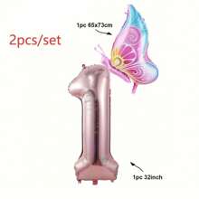 New 40"/32" Large Size Numbers 1-9 Bowknot Foil Balloon Kits, Birthday, Wedding Anniversary Party Decor Foil Balloon