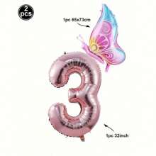 New 40"/32" Large Size Numbers 1-9 Bowknot Foil Balloon Kits, Birthday, Wedding Anniversary Party Decor Foil Balloon