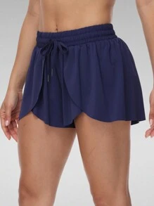 Blaosn 3pcs/Set  Flowy Athletic Shorts For Women Gym Yoga Workout Running Butterfly Tennis Sports Active Skort Skirt High Waisted With Pockets Spandex Sweat Pants Cute Lounge Clothes Summer Outfits - 灰色 - 查看 5