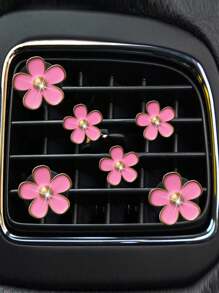6pcs Alloy Charming Daisy Designed Air Vent Clips, Car Vent Decoration Clips, Auto Interior Accessories - Multicolor - View 14