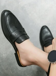 Męskie sandały z zamkniętymi palcami - 2025 Nowe modne wsuwane mokasyny casualowe, oddychające buty typu mule