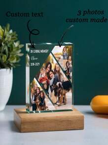 个性化亚克力相框、狗狗纪念相框、狗狗慰问礼物、宠物遗失礼物、亚克力照片打印块、定制亚克力相框、爱狗人士礼物 - 白色 - 查看 1