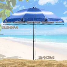 Large Giant 2.40 M Beach And Pool Umbrella Summer Items - Màu xanh lam - Xem 3