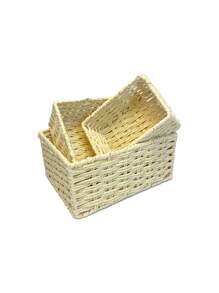 Cestino intrecciato per uso domestico, cestino di immagazzinaggio intrecciato con corda di carta, adatto per salotto, camera da letto, per contenere giochi di bambini, cestino di immagazzinaggio da tavolo