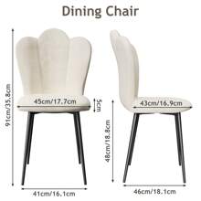 Lot de 2 Chaise pour salle à manger, Style scandinave et dossier ergonomique, Siège en tissu et Pieds en Métal, 45x46x91cm, Chaise multi-usage pour cuisine, salon, chambre et bureau, Couleur disponible: Beige, Vert, Rose - Beige - Voir 8