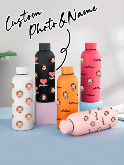 1pc 500ml Customizable Photo Thermo Mug, Personalized Photo & Name, Straight Cylindrical Coffee Mug, Car Travel Cup, Customized Insulated Tumbler, Customized Birthday Gift, Bridesmaid Gift, Mother's Day Gift, Stainless Steel Customized Cup, Insulated Customized Straight Cylinder, Weekend Gift For Him/Her, Gift For Couple, Friend, Classmate, Wife, Husband,Camping & Hiking Gear,Brunch-Ready,Customized Cups,Warm Ambience,Office Decor