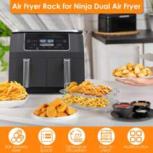 2Pcs Square Air Fryer Rack 8 Inch Stainless Steel Dehydrator Rack Stackable Air Fryer Racks Heat Resistant Square Racks Air Fryer Accessories Dishwasher Friendly For Square Air Fryer Oven