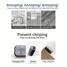 20 件装毛毡家具保护垫 - 塑料防滑滑动垫，适用于椅子、桌子 - 高品质防刮腿帽，带钉装