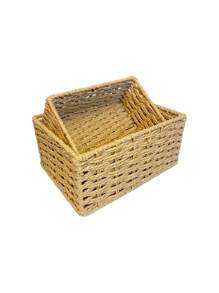 Cestino intrecciato per uso domestico, cestino di immagazzinaggio intrecciato con corda di carta, adatto per salotto, camera da letto, per contenere giochi di bambini, cestino di immagazzinaggio da tavolo