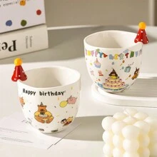 可爱卡通帽子咖啡杯陶瓷水杯情侣杯高品质家用奶茶杯创意陶瓷手柄杯INS风开学礼盒 - 多選 - 查看 10