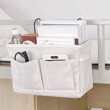 Bolsa de almacenamiento colgante multifuncional para sofá junto a la cama, cesta colgante de tela, estantes para mesita de noche para almacenamiento en dormitorio y apartamento EO3Q - B caqui - Ver 8