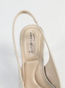 Women's Pointed Toe High Heels With Bow Decor, Ankle Strap & Peep Toe Design, Fashionable PU High Heels, New Style For Spring & Summer