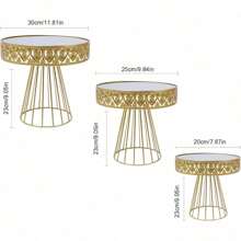 Gold Cake Stand Set Of 3,Metal Mirror Cake Stand Cake Pedestal 8"/10"/12",Cupcake Holders For Dessert Table Candy Dessert Display Stands For Birthday Wedding Party