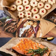 1 rotolo di carta forno non candeggiata - antiaderente, carta da forno siliconata per cucinare, grigliare, friggere ad aria e cuocere a vapore - accessori da cucina essenziali, utensili da cucina