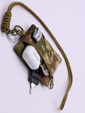 1st Malist Utomhus Märke Påse För Camping Vandring Fiske Korthållare Nyckelring Hörlurar Med Dragkedja Casual Style Lanyard Längd Ca. 45cm För män Plånbok Mini Plånbok Plånbok Plånbok för Kvinnor Myntplånbok