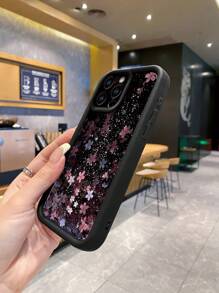 Ốp lưng điện thoại họa tiết hoa nhí lấp lấp lánh, chống bám vân tay, màu đen nhám, chống sốc, tương thích với Apple/Redmi/OPPO/Realme/Infinix. Phiên bản quốc tế, không phải phiên bản nội địa. - màu đen - Xem 5