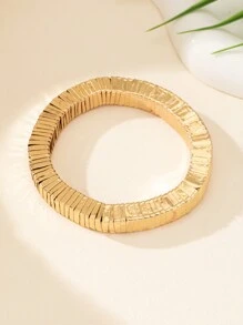 1pc Handmade Beaded Stretch Metal Bracelet Set, Retro Exaggerated High-End Daily/Business/Travel Wear - Beaded Bracelet - View 6