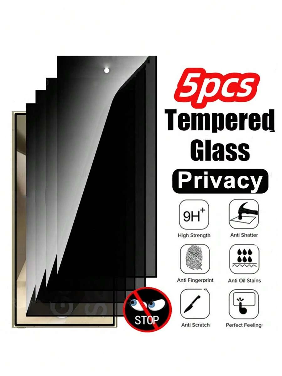 5 Pezzi Protezione Schermo Privacy Compatibile Con Samsung, Vetro Temperato Anti-Spy Privato, Anti-Graffio, Anti-Caduta, Anti-Esplosione, Rivestimento Resistente All'Olio E Ai Graffi, Compatibile Con Galaxy A56 A36 A26 A16 A55 5G A54 A53 A52 A42 A35 A34 A33 A32 A31 A25 A24 A23 A22 A21 A06 A05 A04 A03 A05S A04S A03S J8 S25 S24 Ultra S25 S24 S23 S21 Plus S23 S22 FE S10E A91 A81