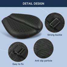 3D Honeycomb Motorcycle Seat Cushion - Breathable, Anti-Slip, Shock-Absorbing - Black - View 4