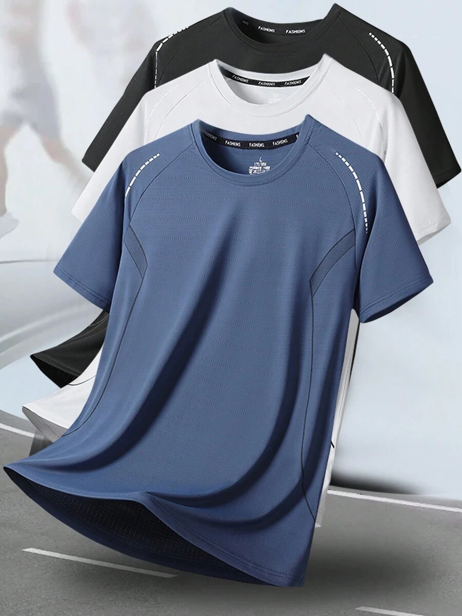 Sports&Outdoor T-Shirts Men Outdoor Apparel Spring And Summer Clothing Active Tops Short Sleeve Daily&Casusl Running&Workout Comfortable Loose Tennis & Golf Hockey Equestrian - Dusty Blue - View 1