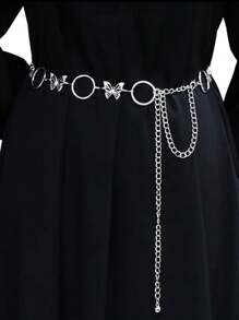 Women's Butterfly Metal Chain Belt - 銀色 - 查看 2