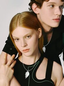 Personalized Custom Heart Necklace - Double Hearts Intertwined, Engraved Couple Pendant, Perfect Valentine's Day Gift, Comes With An Exquisite Gift Box - Multicolor - View 6