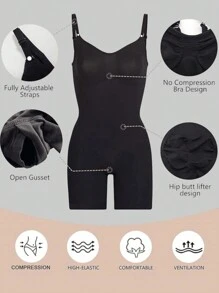 2pcs Women Seamless Shapewear Jumpsuit, Slimming Waist Trainer Body Shaper With Butt Lifting
