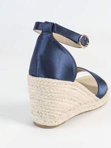 Women's Platform Sandals, Casual Open Toe Thick Sole Summer Shoes, Comfortable Strap Design With Buckle & Rope Bottom