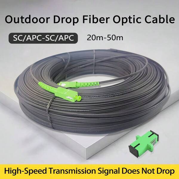 20M/30M/40M/50M SC/APC-SC/APC Outdoor Drop Glasfaserkabel FTTH Einzelmodus Einzelfaser Stecker
