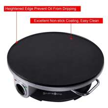 Crepe Maker - 13 Inch Crepe Maker & Electric Gdle & Non-Stick Pancake Maker-Crepe Pan Silver-A - 彩色 - 查看 2