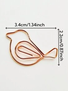 30pcs Or 60pcs Small Bird Shaped Paper Clips For Office Supplies, Wedding And Gifts(Silvery, Golden, Black And Rose Golden Color ),Back To School,School Supplies