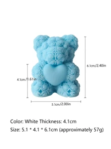 1 pieza Vela aromática en forma de oso de rosas hecha a mano DIY, decoración creativa para el dormitorio. Regalo del día de San Valentín, cumpleaños, graduación