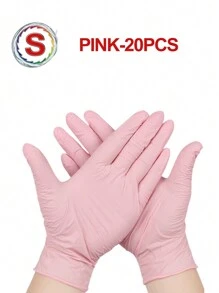 Guanti monouso in nitrile rosa, senza lattice, impermeabili, antistatici e multiuso, adatti per tintura dei capelli, saloni, cucina, pittura, arti e mestieri, pulizie domestiche, cucina, bagno, prodotti per la casa - rosa - Visualizzare 25