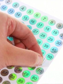 2/50/52/102片装假指甲/美甲展示亚克力练习调色盘卡片及1-100连续数字贴纸套装，美甲展示套装，包含彩色调色盘棒和数字标签 - 无异味，激光切割圆形防水编码相册标签，用于展示美甲设计工具、美甲贴纸、指甲油调色盘，适合美甲DIY、家庭美甲沙龙使用。