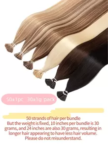 Straight I Tip Hair Extensions Natural Real Human Fusion Hair Extensions 30g/Set Keratin Capsule Brown Blonde Color 10-24inch