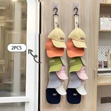 1 Perchero de gorra de béisbol, perchero unisex con ganchos y broches, adecuado para armarios y puertas de gabinetes, perchero de almacenamiento de sombreros en la puerta y la pared, adecuado para amantes de las gorras de béisbol para almacenar el perchero de la puerta del armario, Organizador, Almacenamiento doméstico, Camiseta blanca para mujer, Pantalones negros para mujer, Ropa de invierno para damas, Vestido - Multicolor - Ver 13