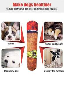 1pc Funny Interactive Dog Toys - Cigar Design Plush Squeaky Pet Toys Grinding Teeth Creative Chew Toy For Small Medium Dog ﻿