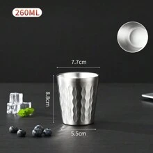 1pc, 304 Stainless Steel Cup, Double-Layer Beer Cup, Fire Diamond Pattern Coffee Cup, Bar Drinkware - Multicolor - View 20