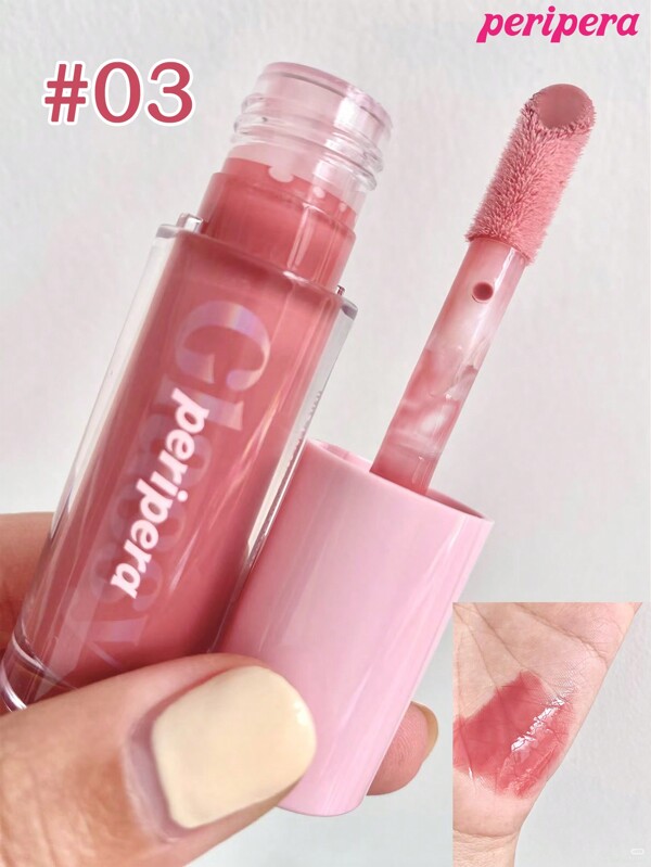 Peripera K-Beauty Ink Glasting Lip Gloss, VEGAN, With Plant Extract Oil,Water Bare Tint, Mirror Watery Lip Gloss, Glass Lip Gloss, Lip-Plumping, Naturally Moisturizing, Lightweight And Moisturizing, Glow-Boosting, Long-Lasting, Comfortable, Non-Sticky, Mask Friendly, No White Film, K-Beauty, Korean Makeup