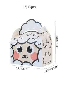 5 piezas/10 piezas Cajas de regalo con diseño de cordero lindo, cajas decorativas de empaquetado para la fiesta del Festival Eid Al-Adha