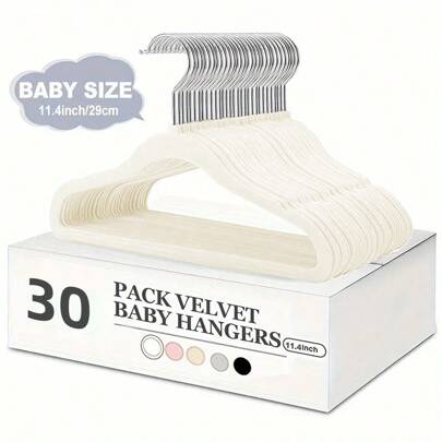 30/20/10 件多色植绒防滑儿童布衣架，柔软植绒婴幼儿衣架，可爱婴儿衣架，节省空间的衣柜收纳整理必备品，春季、极简主义、夏季上衣标准衣架，小衣架，衣架和衣架衣架，整理和收纳，壁橱整理和收纳衣架，晾衣架，衣服架，衣架，衣架