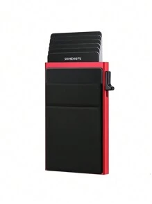 1pc, Minimalist Pop-Up Card Holder Wallet, Suitable For Men's RFID Shielding | Ultra-Thin Business Credit Card Wallet With Money Bag | Aluminum Metal Bank Card Holder, Can Store Banknotes, Coins, And Debit Cards, Is The Best Gift For Men